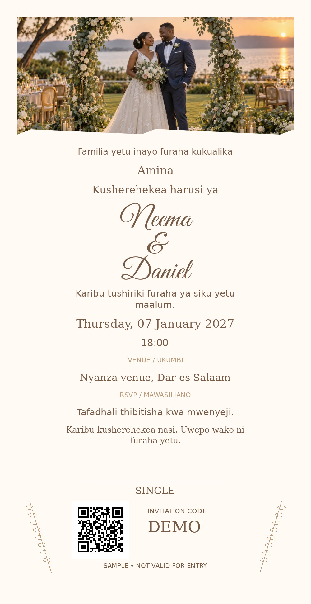 Wedding · Portrait Letter