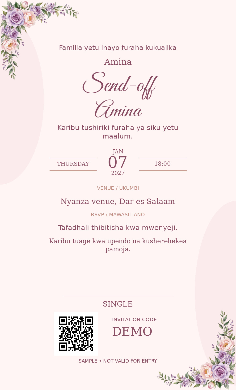 Send-off · Blush Watercolour