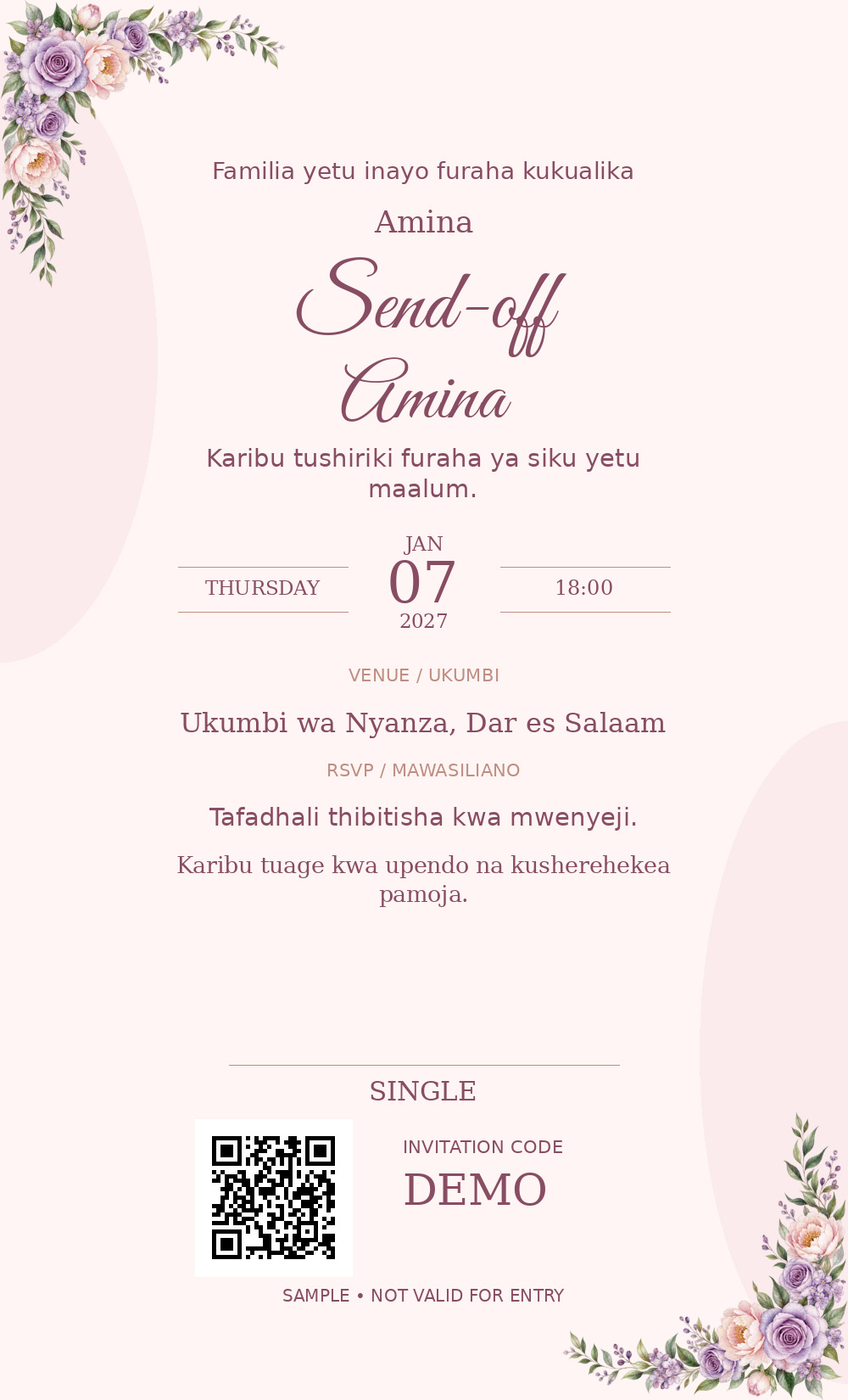 Send-off · Blush Watercolour
