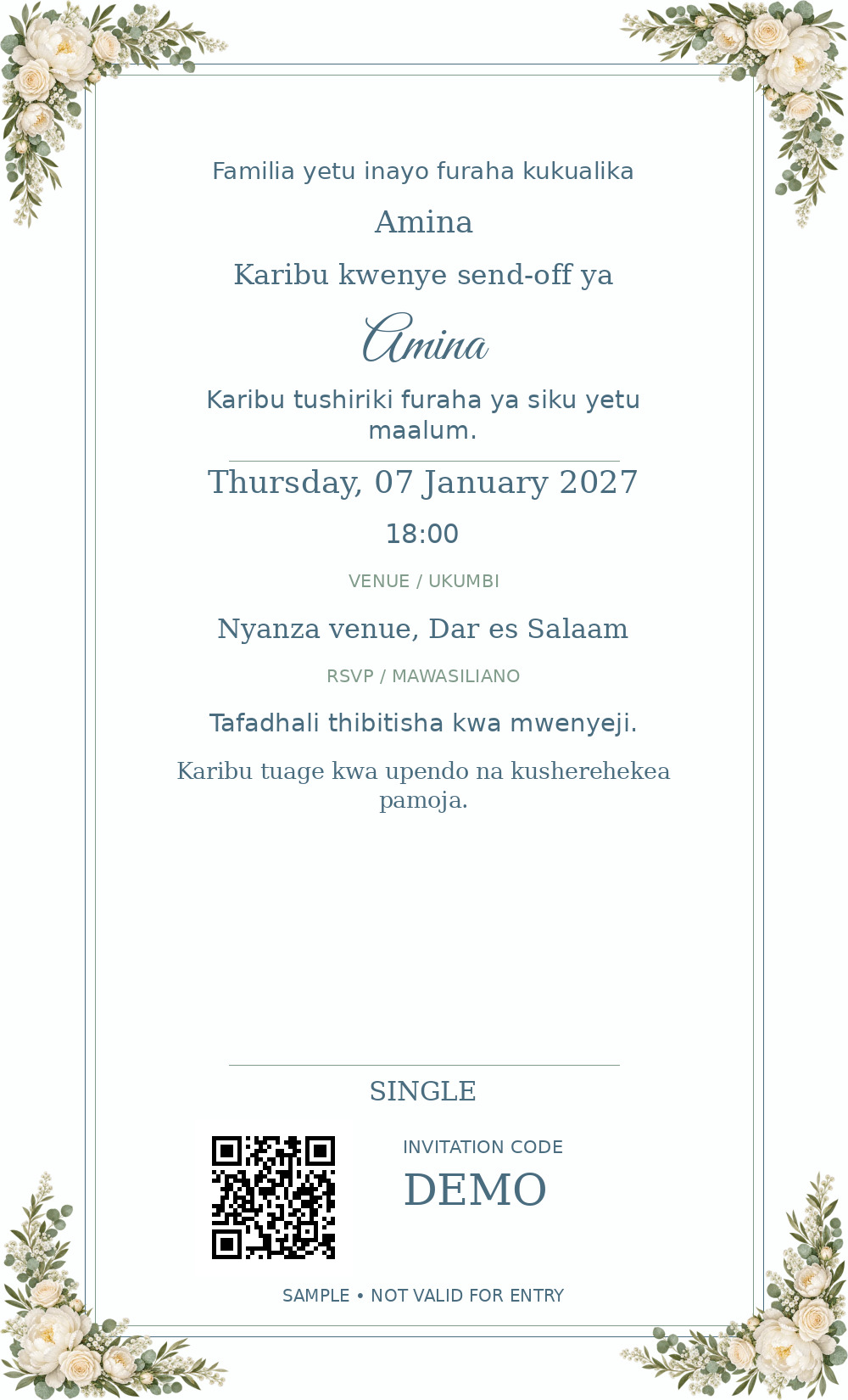 Send-off · Blue Botanical Frame
